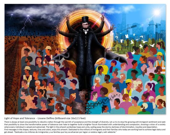 Light of Hope and Tolerance  - Lisvane Delfino (billboard-size 16x12.5 feet) 2024