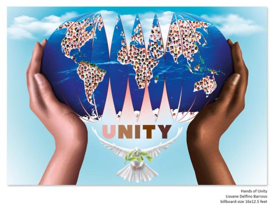 Hands of Unity  - Lisvane Delfino (billboard-size 16x12.5 feet) 2024