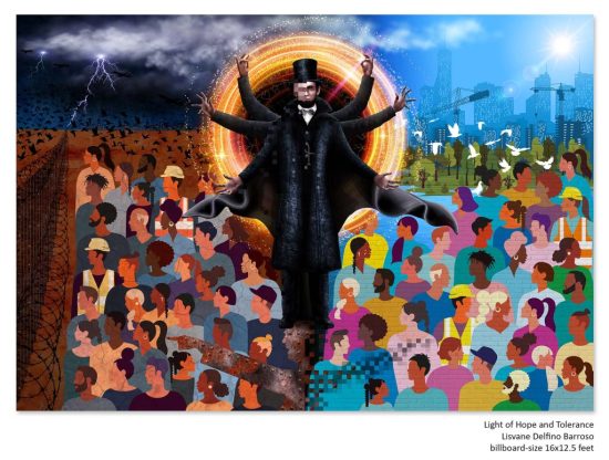 Light of Hope and Tolerance  - Lisvane Delfino (billboard-size 16x12.5 feet) 2024